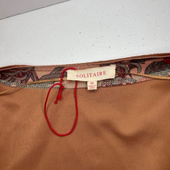 Solitaire Anthropologie Floral Faux Suede Open Front Jacket Stylish Womens - Picture 9 of 9